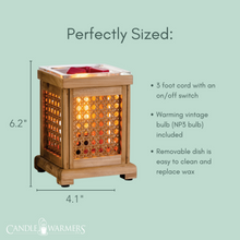 Load image into Gallery viewer, Wood and Cane Vintage Style Bulb Illumination Wax Warmer