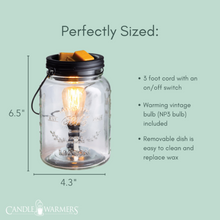 Load image into Gallery viewer, Mason Jar Vintage Style Bulb Illumination Wax Warmer